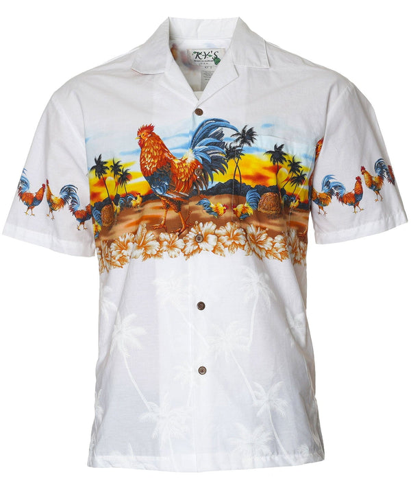 Rooster Island Kauai Sunset Men's Shirt White