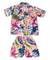 Boy’s 2 Piece Clothes Rayon Set Painted Hibiscus