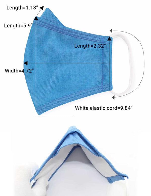 Cloth Face Mask Solid Blue Color