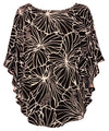 Gala Hibiscus Cocoon Top Hawaiian Blouse Black