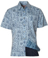 Hawaiian Shirt Button-Up Dress Kalaka Tribal Blue