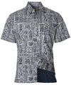 Hawaiian Shirt Button-Up Dress Kalaka Tribal Charcoal