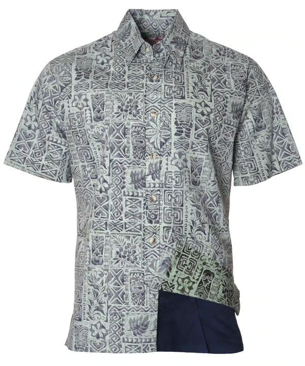 Hawaiian Shirt Button-Up Dress Kalaka Tribal