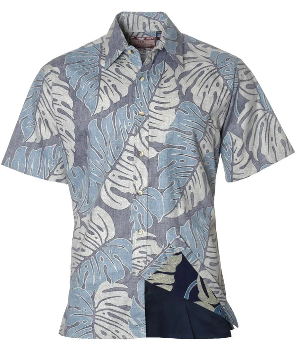 Hawaiian Shirt Button-Up Dress Style Kuleana Navy