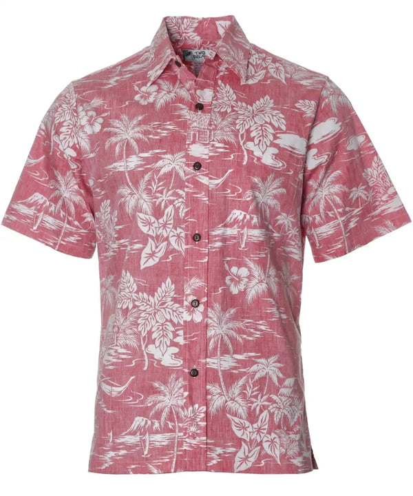 Business Casual Button-Up Hawaiian Shirt Love Shack Red