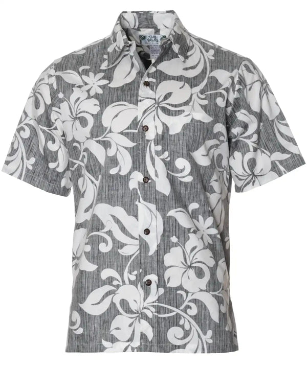 Maui Button-Up Dressy Aloha Shirt Business Casual Black