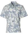 Maui Button-Up Dressy Aloha Shirt Business Casual Light Blue