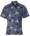 Dressy Aloha Shirt Business Casual Button-Up Nala Palms Navy