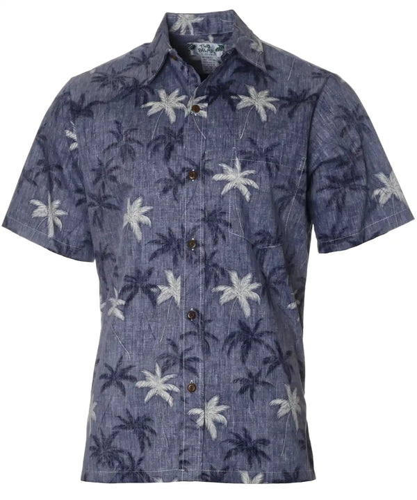 Dressy Aloha Shirt Business Casual Button-Up Nala Palms Navy