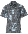 Niihau Dressy Hawaiian Shirt Business Casual Button-Up Black