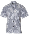 Ukuleles Business Casual Button Up Aloha Shirt Navy