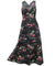 Flamingo Maxi Long Hawaiian Cocktail Dress Black