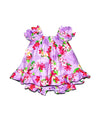 Infant Hawaiian Clothes 2 Piece Capri Set Hidden Pineapples Purple