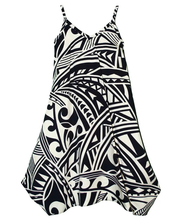 Girls Hawaiian Dress Tribal Time Black