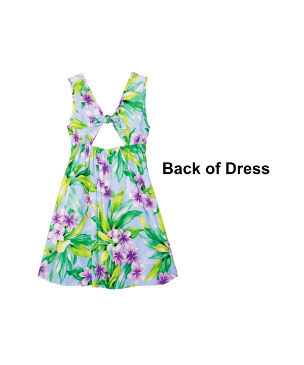 Plumeria Garland Tie Back Girls Floral Dress