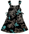 Girls Hawaiian Dress with Side Ties Blooming Hibiscus
