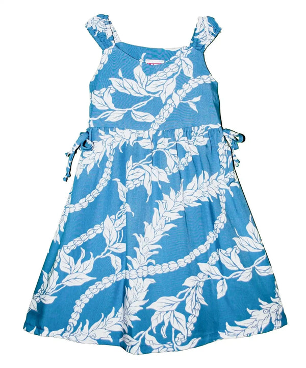 Girls Hawaiian Dress with Side Ties Island Bloom Swing Peri