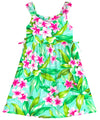 Plumeria Garland Girls Dress with Side Ties