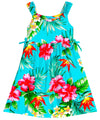 Hibiscus & Birds of Paradise Girls Dress with Side Ties