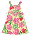 Girls Hawaiian Dress with Side Ties Hibiscus Dream Cream