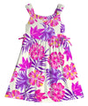 Girls Hawaiian Dress with Side Ties Hibiscus Dream Lilac