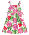 Girls Hawaiian Dress with Side Ties Hibiscus Dream Pink
