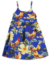 Rooster's Up Elastic Straps Girls Hawaiian Sundress Navy