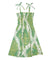 Plumeria Lei Print - Girls’ Hawaiian Smocked Dress Sage