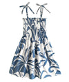 Girl's Hawaiian Smocked Top Dress Makena Ocean Blue