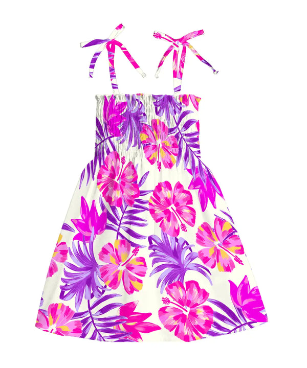 Lilu Hibiscus Girls’ Hawaiian Smock Dress