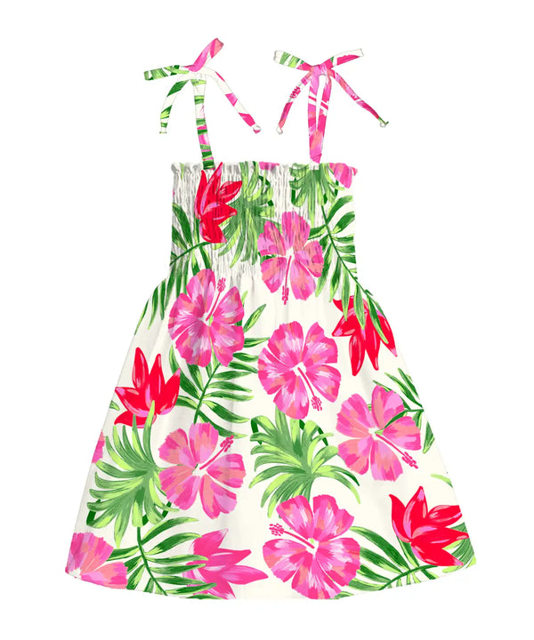Lilu Hibiscus Girls’ Hawaiian Smock Dress
