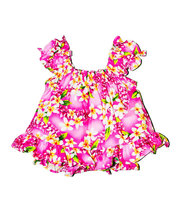 Mini Plumeria Leis Baby Clothes 2 Piece Capri Set