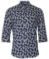 3/4 Sleeves Royal Pineapples Hawaiian Shirt Navy
