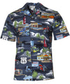 Biker's Route 66 Authentic Hawaiian Motorcycles Shirt Black
