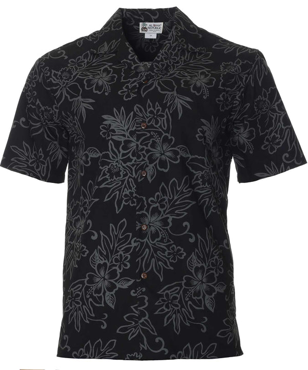 Pua Kala Hawaiian Shirt Black
