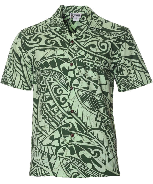 Tribal Kuhio Aloha Shirt Green