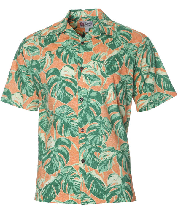 Hawaiian Shirt Monstera Resort Orange
