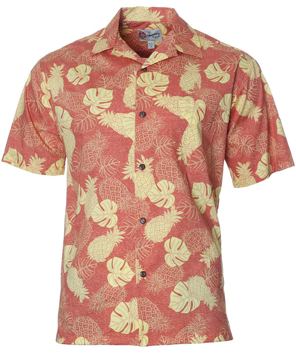 Pineapples Monstera Hawaiian Shirt Orange