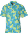 Pineapples Monstera Hawaiian Shirt Turquoise