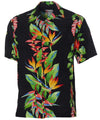 Hawaiian Shirt Birds of Paradise Panel Black