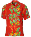 Hawaiian Shirt Birds of Paradise Panel Red