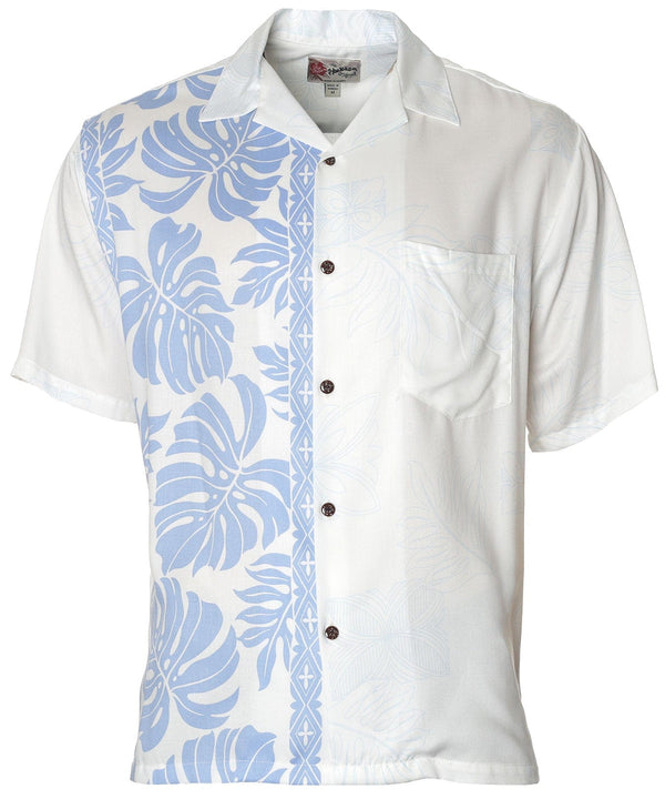 Prince Kuhio Hawaiian Shirt Side Design Blue White