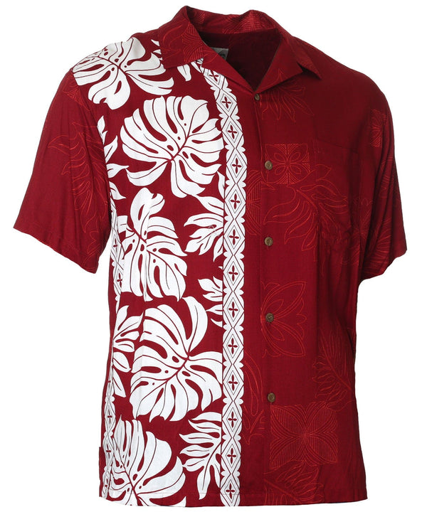 Hawaiian Shirt Side Band Prince Kuhio Burgundy Burgundy