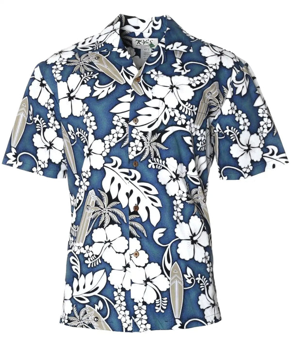 Vintage Surfboard Aloha Shirt Navy
