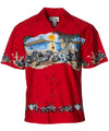 Motorcycle Diamond Head Ride Hawaiian Shirt Red
