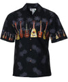 Island Ukulele Chest Border Hawaiian Shirt Black