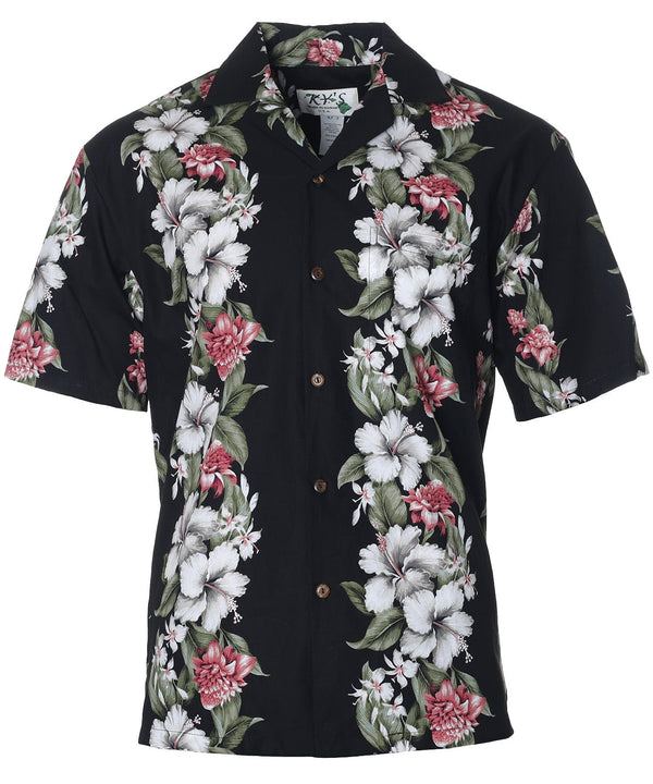 Island Leis Aloha Shirt Black