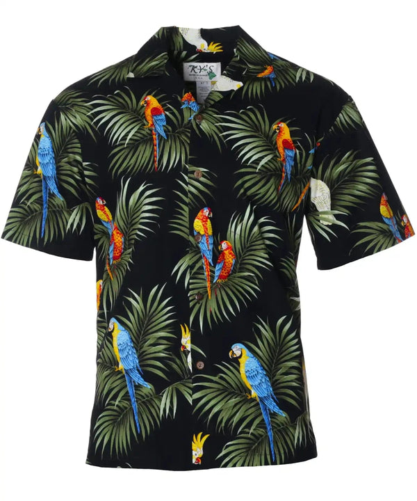 Parrots Curacao Aloha Shirt Black