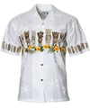 Tiki Collection Chest Border Hawaiian Shirt White