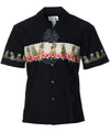 Chest Border Aloha Shirt Island Pineapples Black